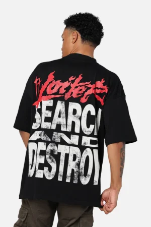 "Search and Destroy" Oversized Streetwear T-Shirt for Men