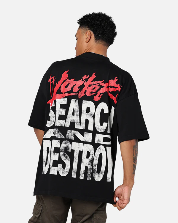 "Search and Destroy" Oversized Streetwear T-Shirt for Men