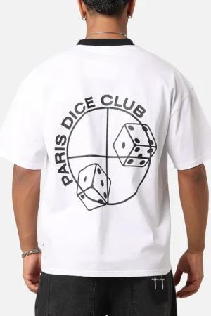 "Paris Dice Club" Oversized Graphic T-Shirt for Men