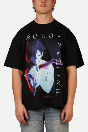 Solo Leveling Oversized “Daggers Awakening” Anime Graphic T-Shirt
