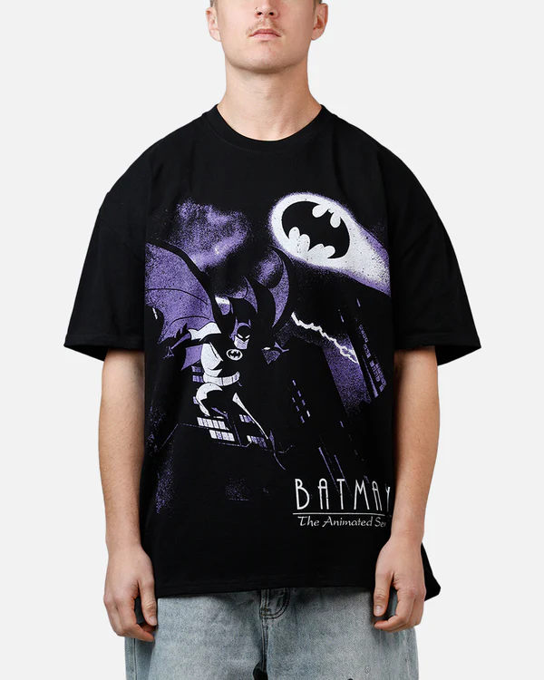 Batman The Animated Series Oversized Black T-Shirt for Men - Image 2