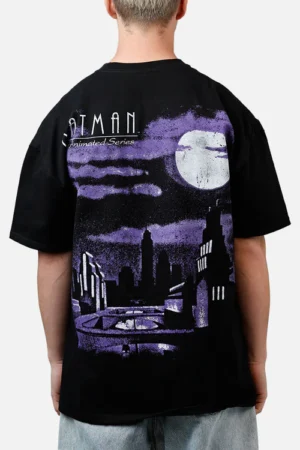 Batman The Animated Series Oversized Black T-Shirt for Men