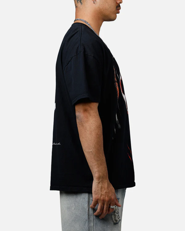 Oversized Masked Skull Graphic T-Shirt for Men - Image 4