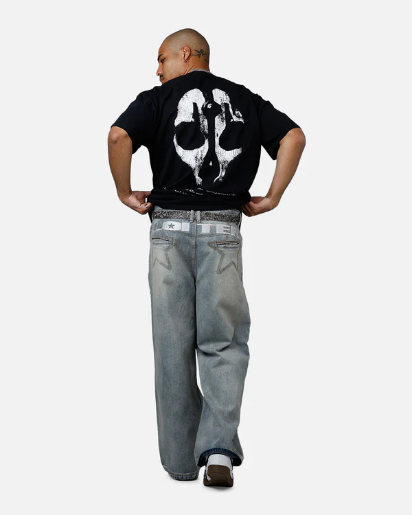 Oversized Masked Skull Graphic T-Shirt for Men - Image 6