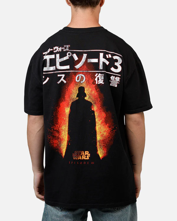 Oversized Sci-Fi Fire Graphic T-Shirt for Men - Image 2