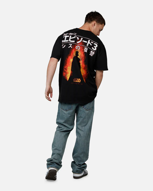 Oversized Sci-Fi Fire Graphic T-Shirt for Men - Image 6