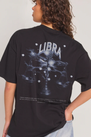 Libra Zodiac Oversized Graphic T-Shirt